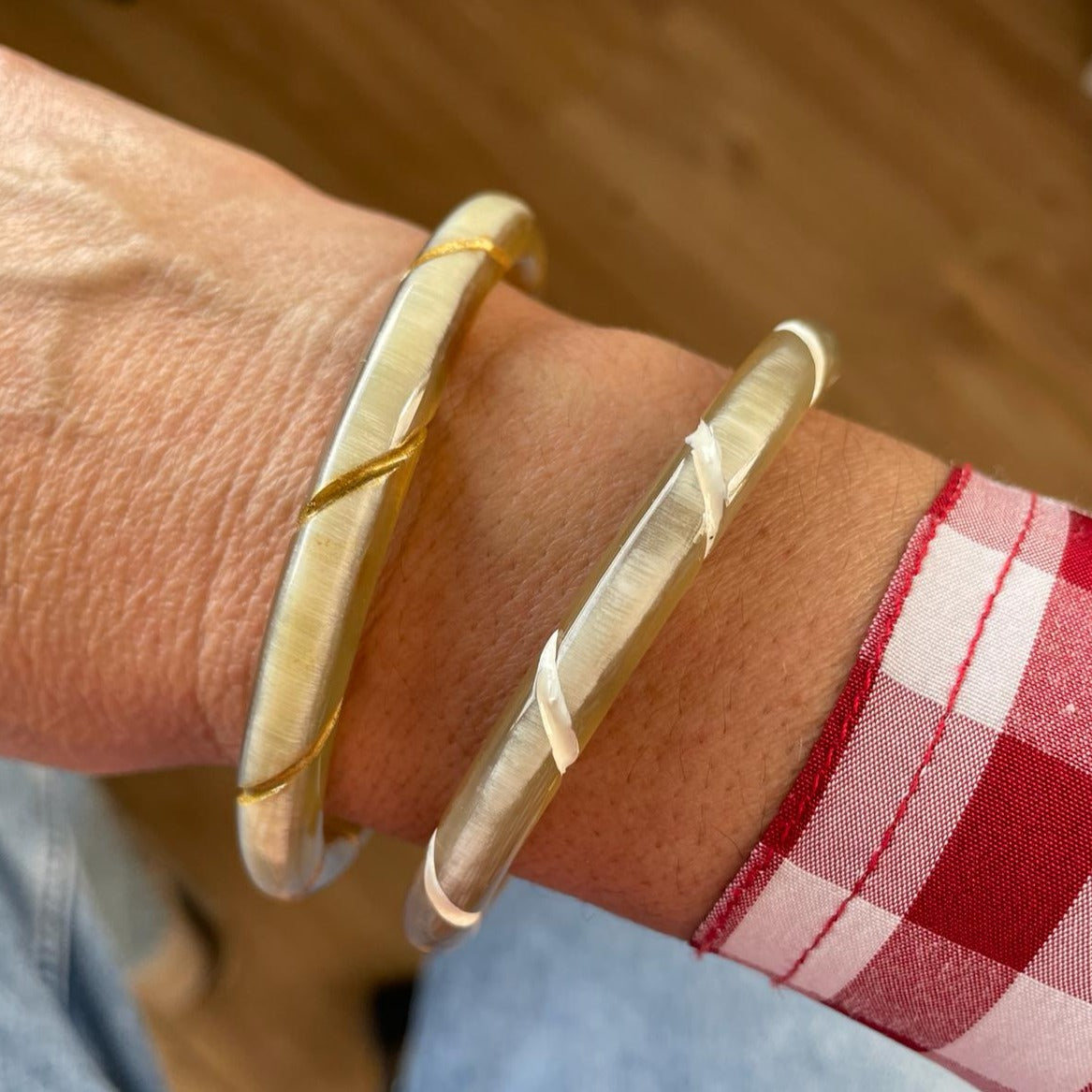 Jonc en corne torsadé