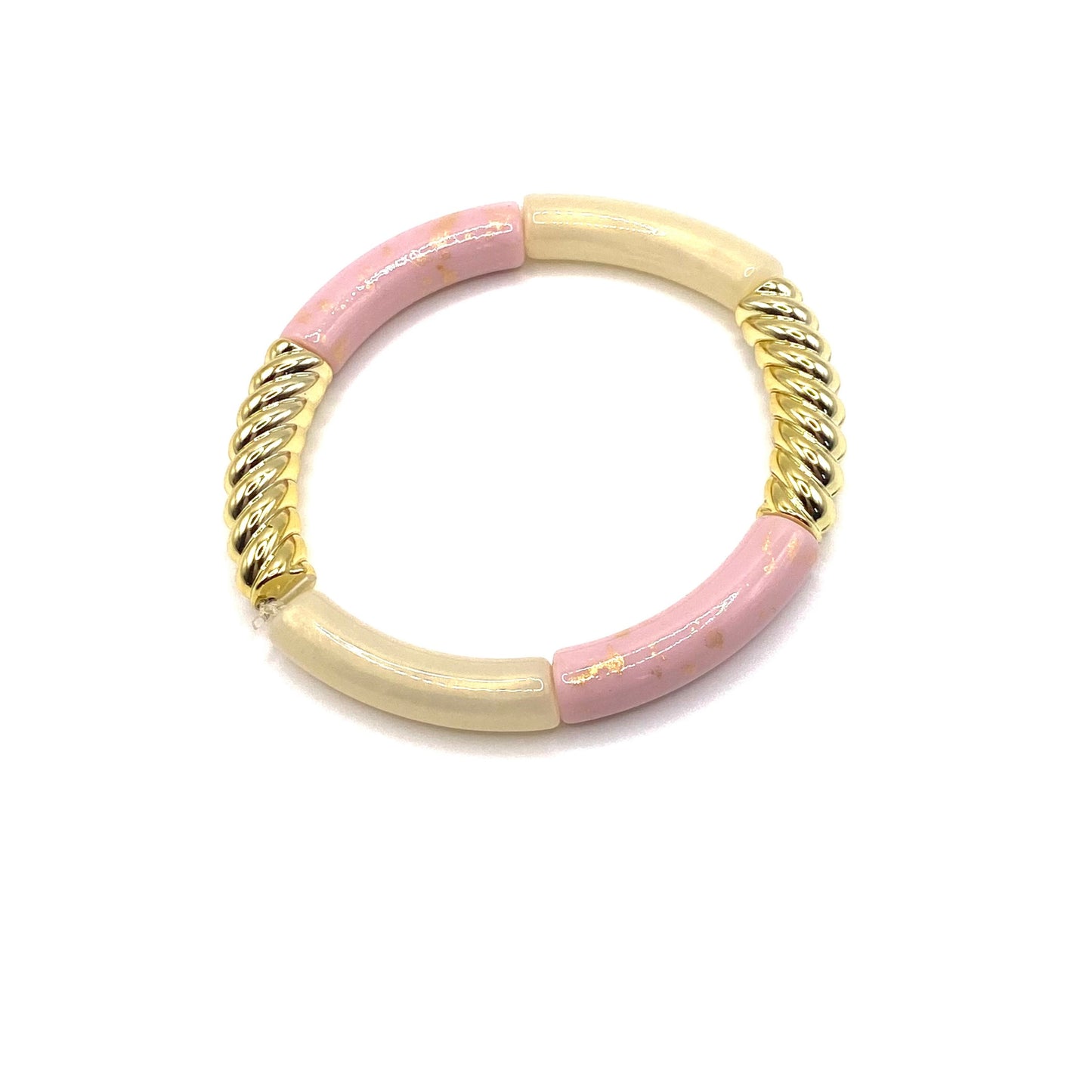 Jonc résine rose doré