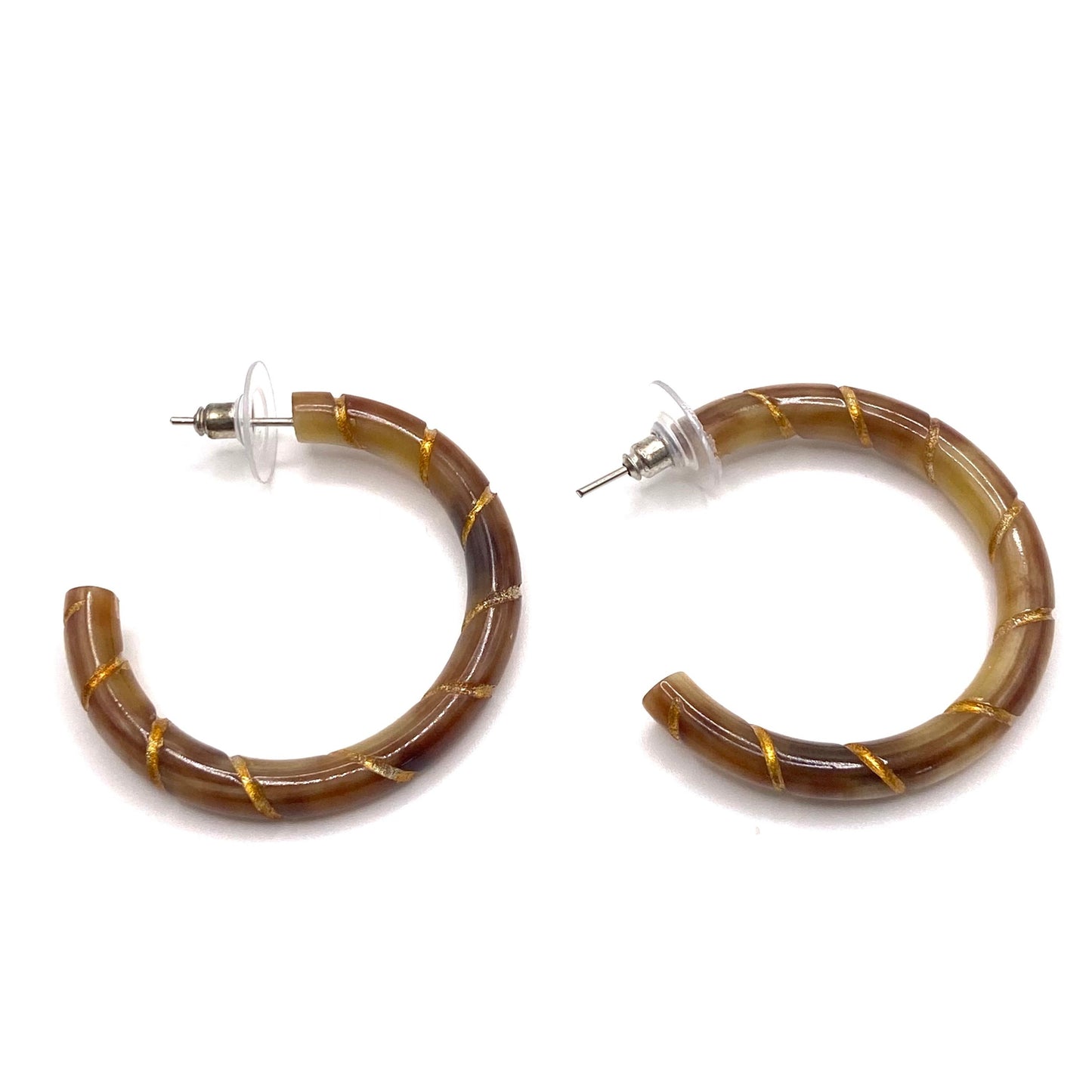 Créoles corne de buffle doré