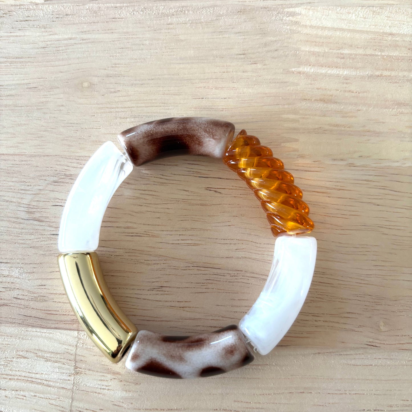 Jonc léopard blanc marron marbré