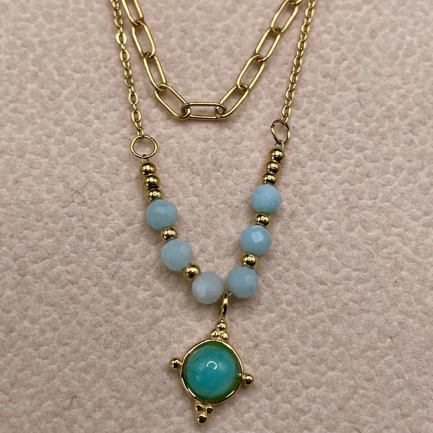 Collier double Turquoise