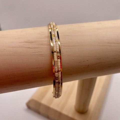 Jonc perlé double rang