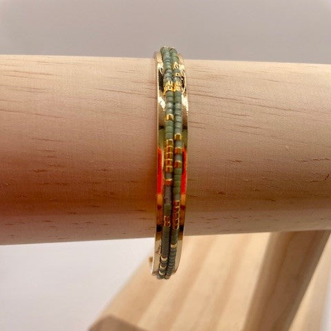 Jonc perlé double rang